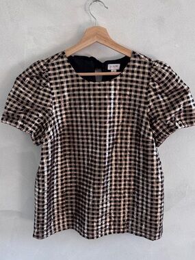 J. Crew - Black & Gold Metallic Top - Size S